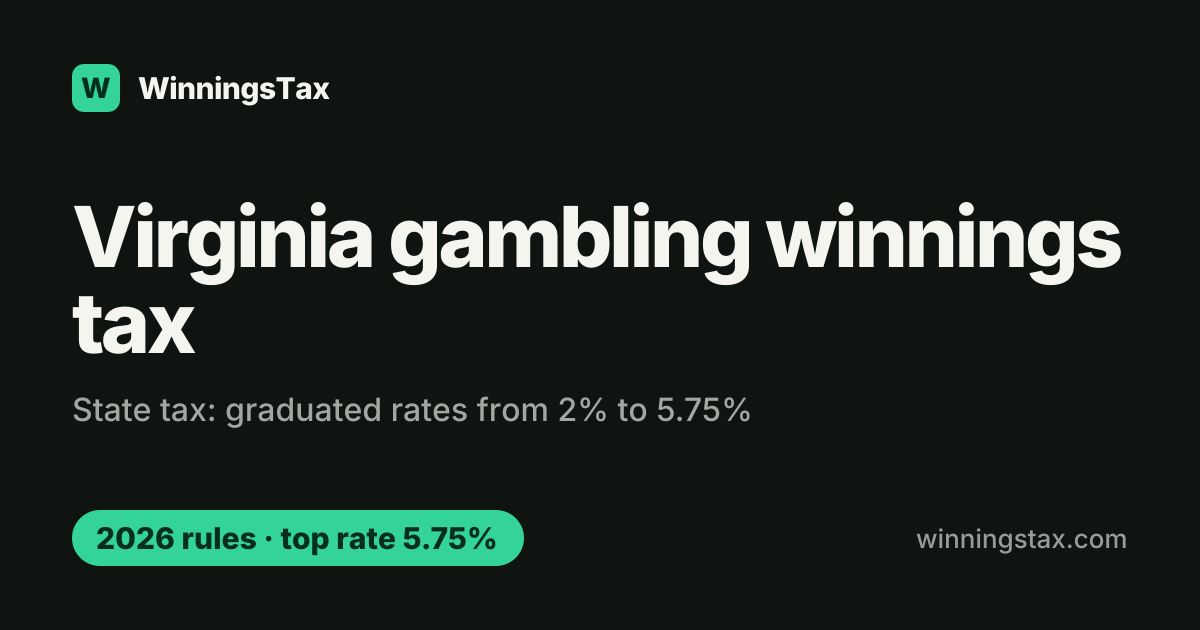 Virginia Gambling Tax Calculator: Up to 5.75% (2026) | WinningsTax